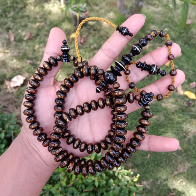 Tasbih Yuser Akar Bahar Tali Arus Motif Pipih, Tasbih 99 Butir Antik Kualitas Super