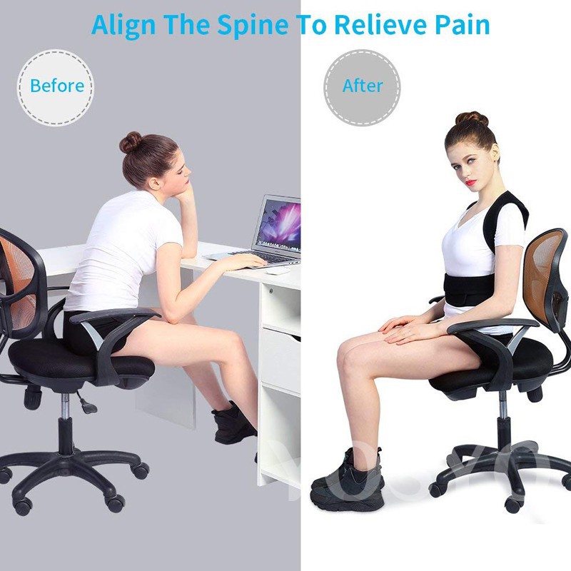 SD8i Sabuk Terapi Penyangga Punggung Pria /  Wanita Anti Bungkuk Posture Back Support Brace Postur S orri