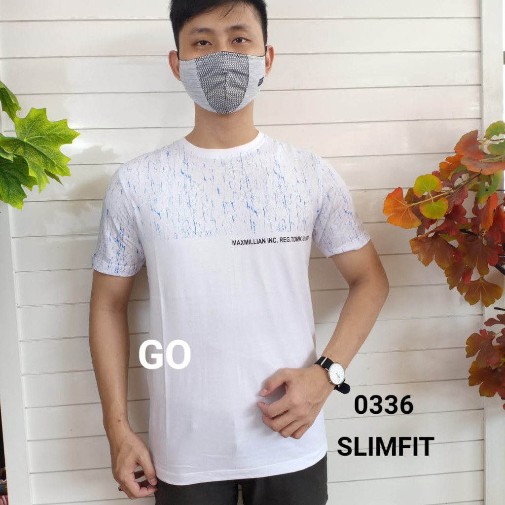 gos MAXMILLIAN KAOS A (Slimfit) Pakaian Pria Atasan Kaos Oblong Original Lengan Pendek