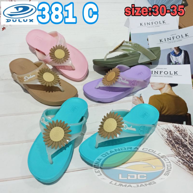 SANDAL JEPIT KARET DULUX BUNGA 381C TEBAL TANGGUNG(30-35