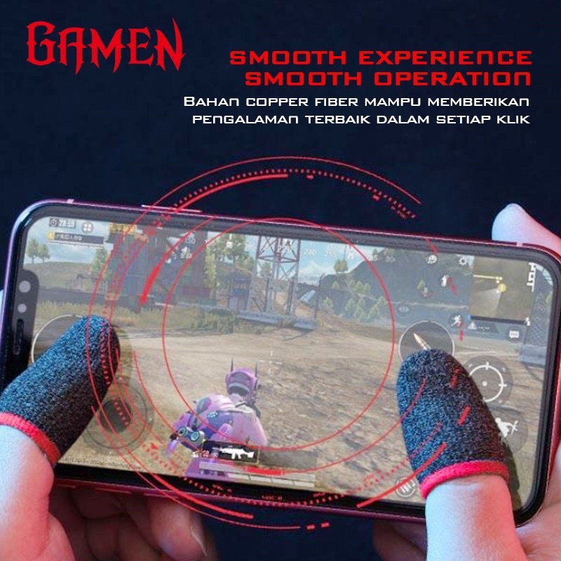 GAMEN GFS01 Gaming Finger Sleeve One Pair for Mobile PUBG Controller Touch Screen - Garansi 1 Tahun