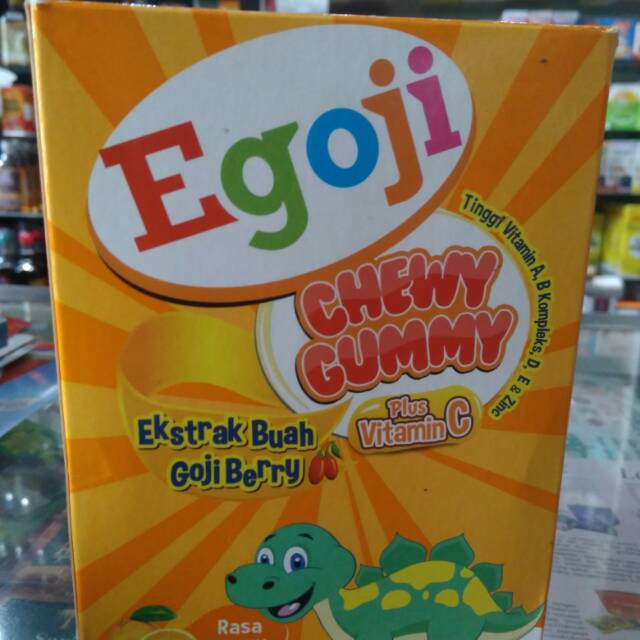 

Egoji gummy rasa jeruk dan strawberry