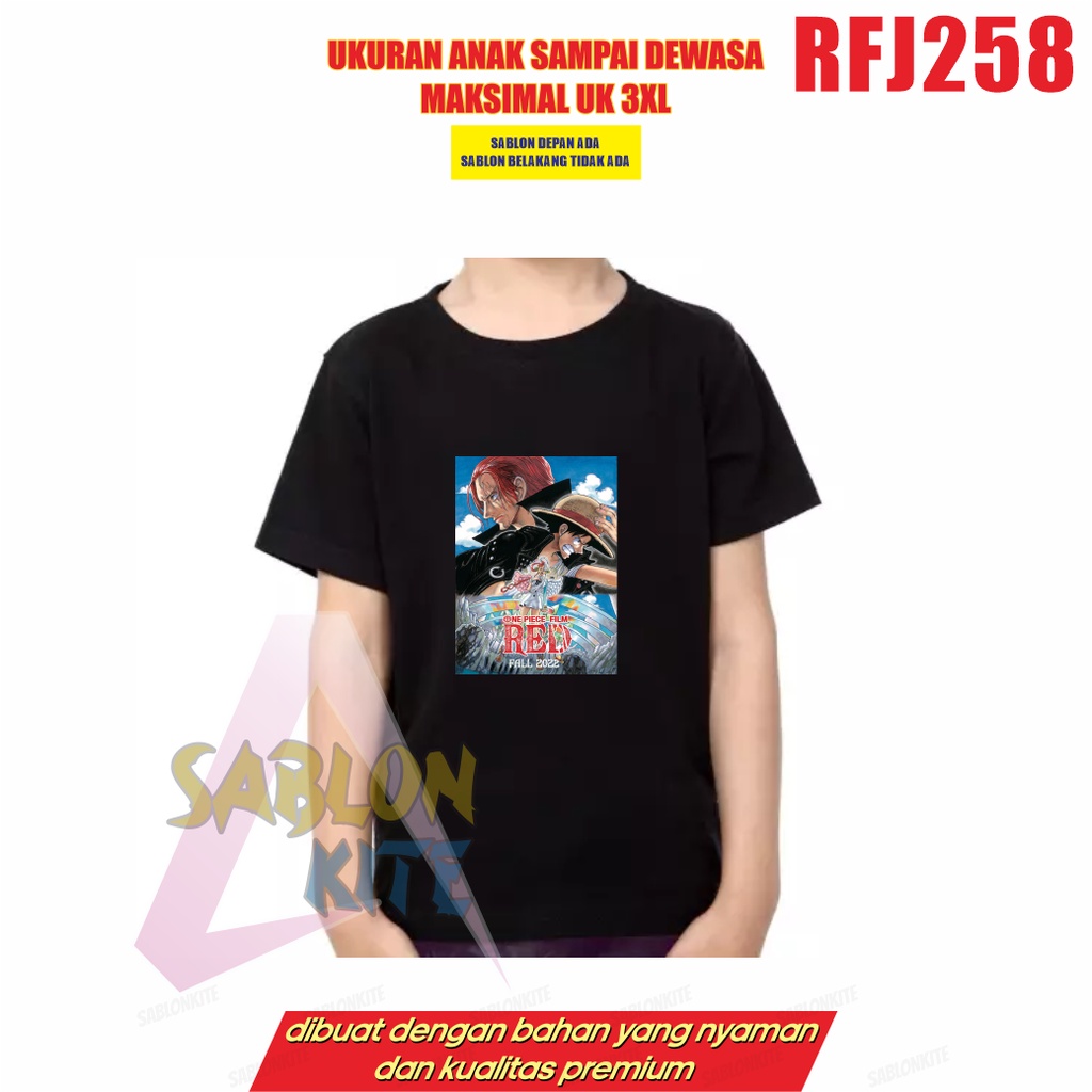MURAH!!! KAOS KEREN ANIME ONE PIECE RED RFJ258