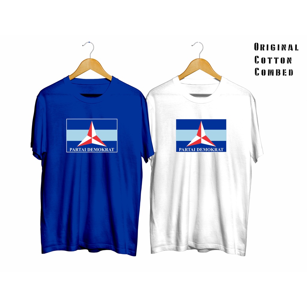 Kaos Tshirt Baju Logo Partai Demokrat/ Kaos Partai Indonesia Bahan Cotton Combed Premium