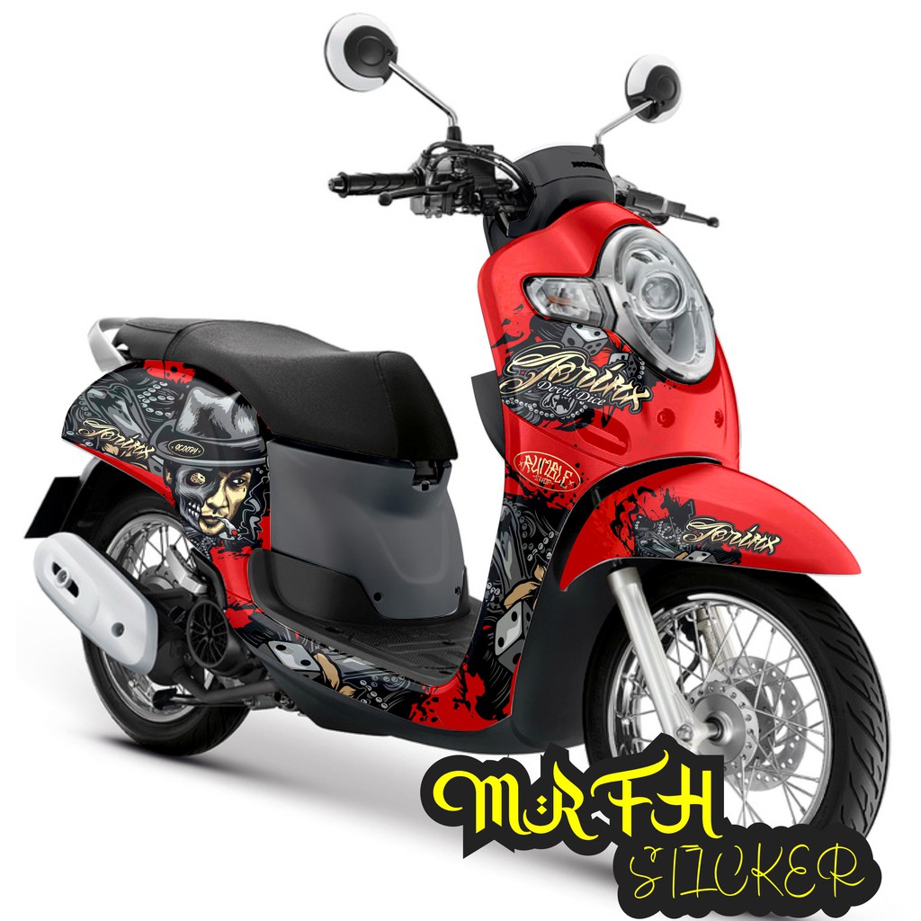 Decal Scoopy Full Body Ful Blok Dekal New Fi motif Jerinx