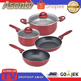 TV007 PANCI SET SUPRA 7 PC ROSEMARY Cookware - 7PCS Merah