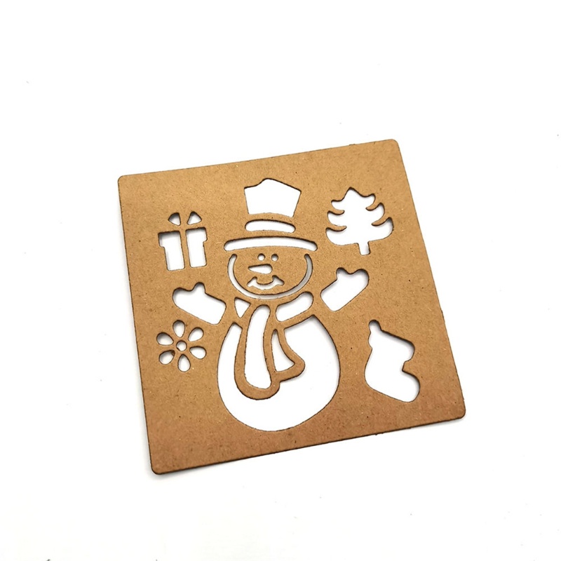 Cetakan Stensil Cutting Dies Motif Snowman Natal Bahan Metal Untuk Scrapbook / Craft DIY / Kartu