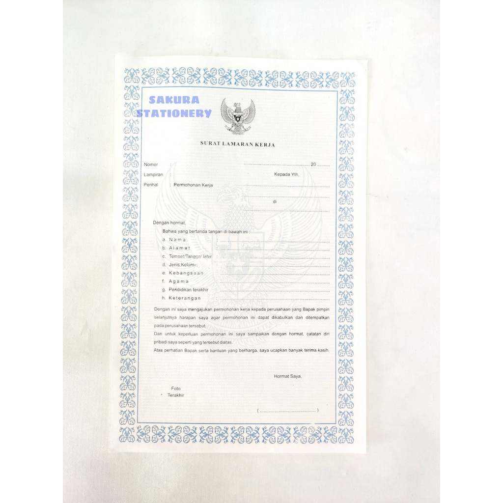 

Surat Lamaran Kerja / Daftar Riwayat Hidup