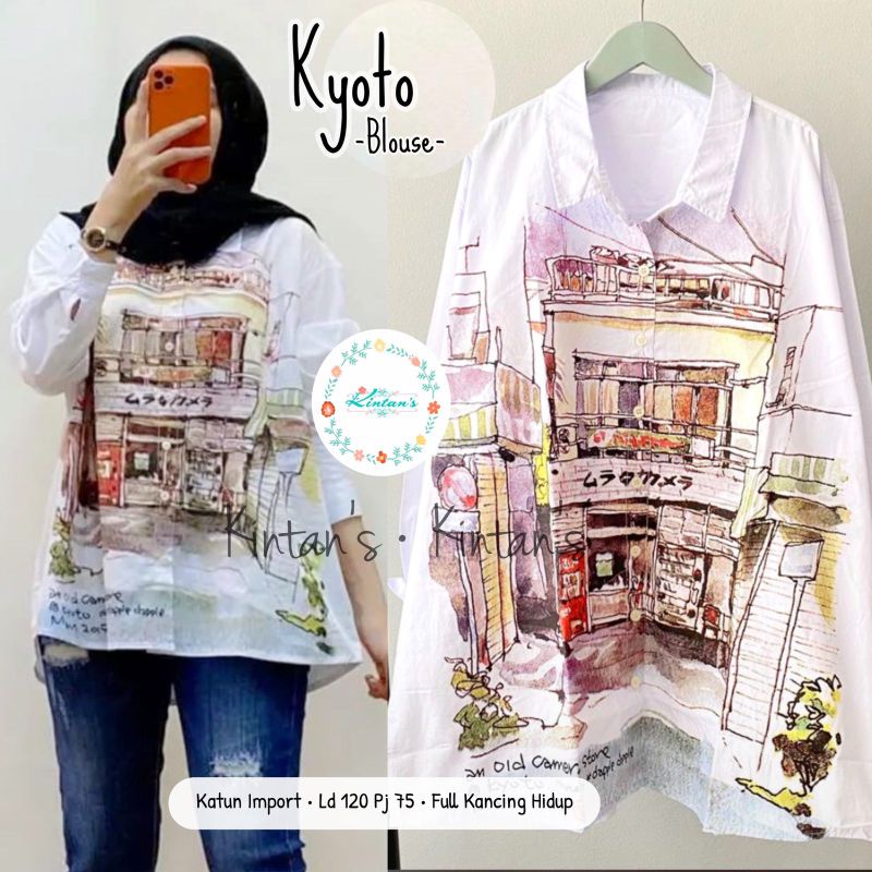 KYOTO BLOUSE BY KINTAN'S (BLOUSE MOTIF PRINTING) Blouse muslimah rekomeded