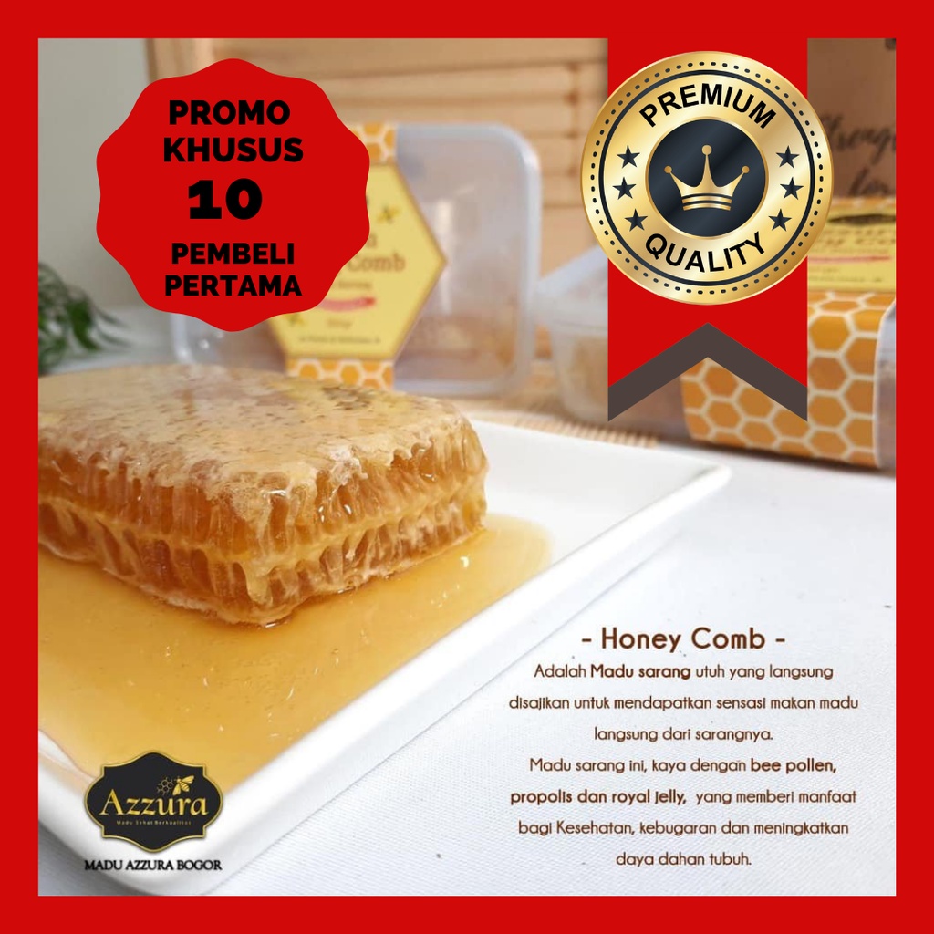 

Sarang Madu Sarang Asli 100% Honeycomb Raw Honey Murni Hutan 500g Lebah Multifora Melifera mellifera Cerana Propolis Bee Pollen Royal Jelly