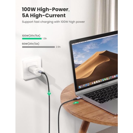 UGREEN Kabel USB-C GEN2 5A/100W/10Gbps Nylon Braided - US355