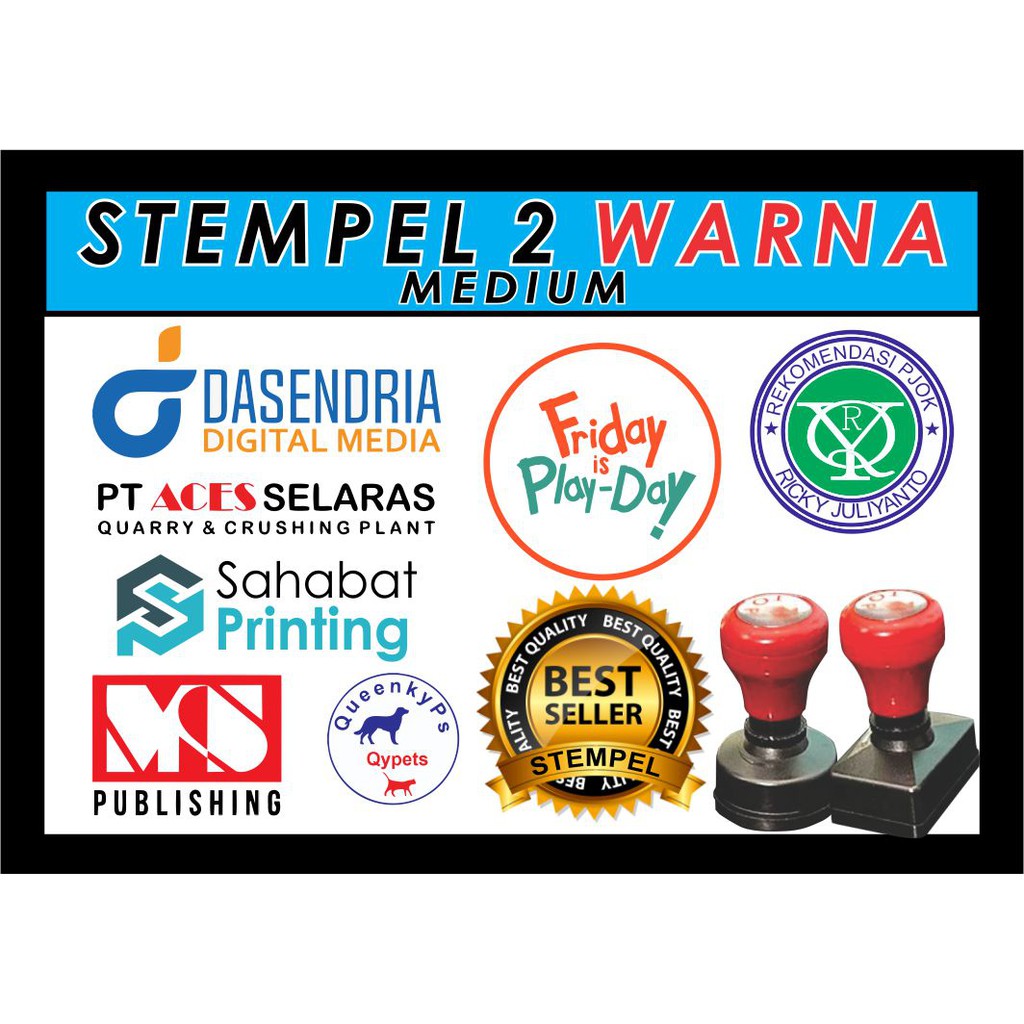 

TERMURAH! Stempel 2 Warna Ukuran Medium SIAP CAP