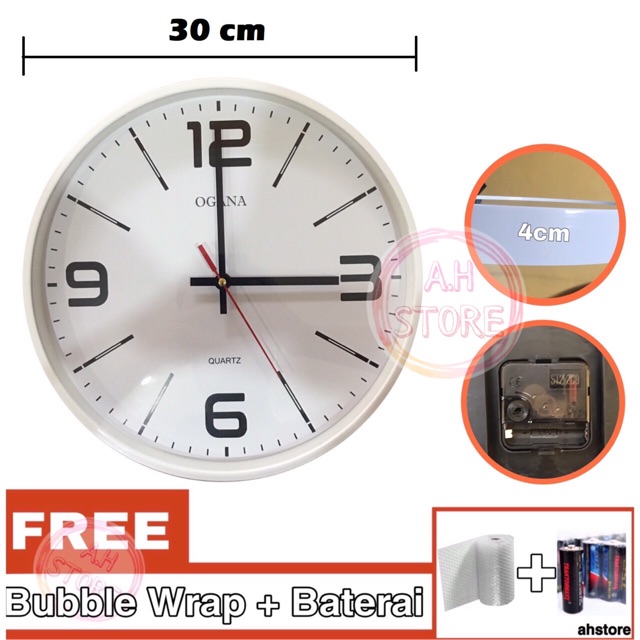 Jam Dinding Polos Putih / Jam Dinding Polos Murah / Jam Dinding Putih / Jam Dinding 30cm