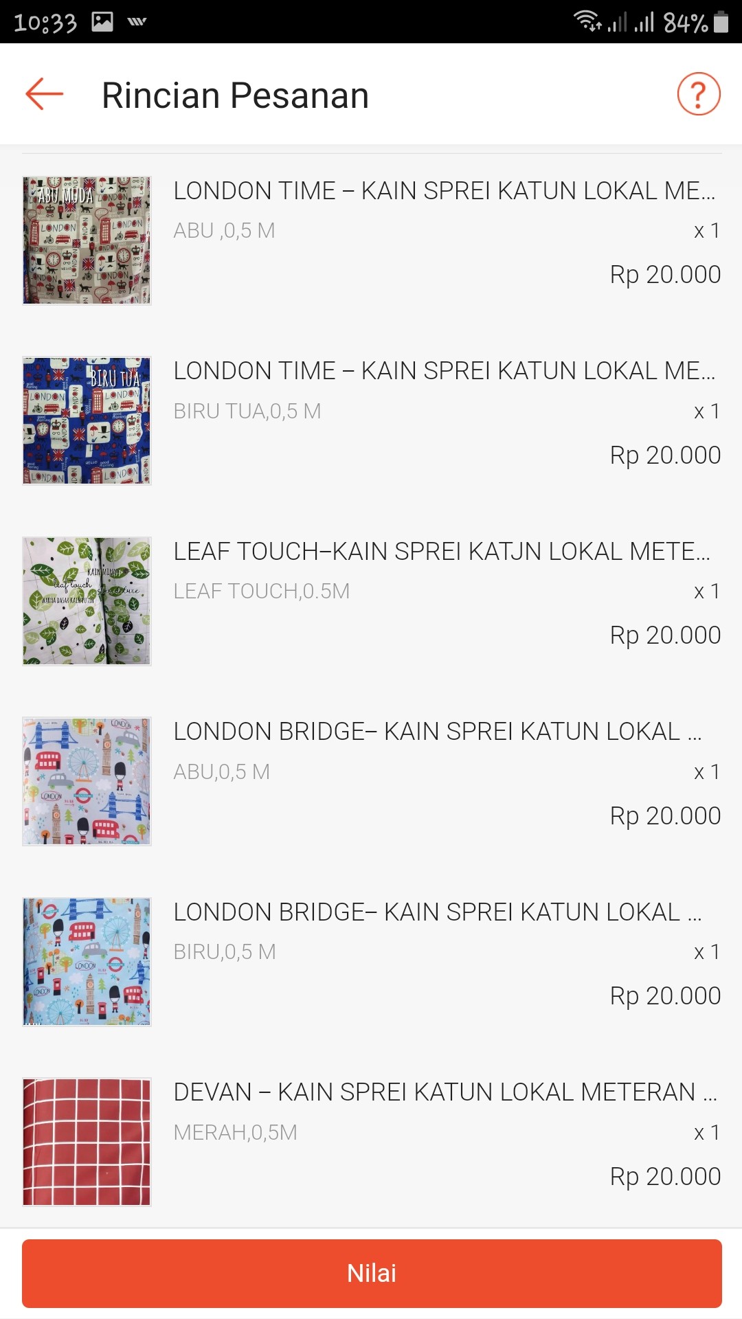 London Time - Kain Sprei Katun Lokal Meteran Star Bintang Kecil