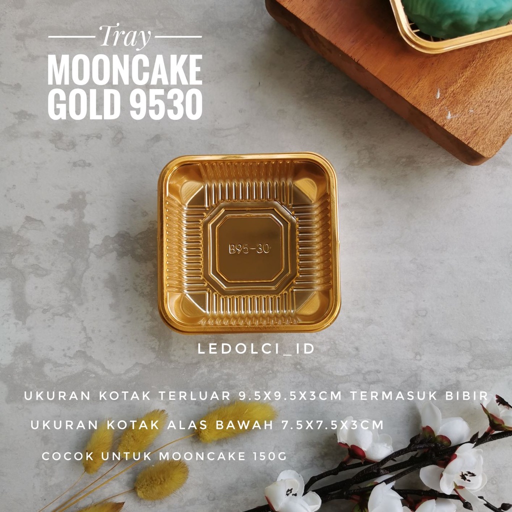 

10 PCS MOONCAKE TRAY TATAKAN MOONCAKE MIKA 150 GR - GOLD 9530