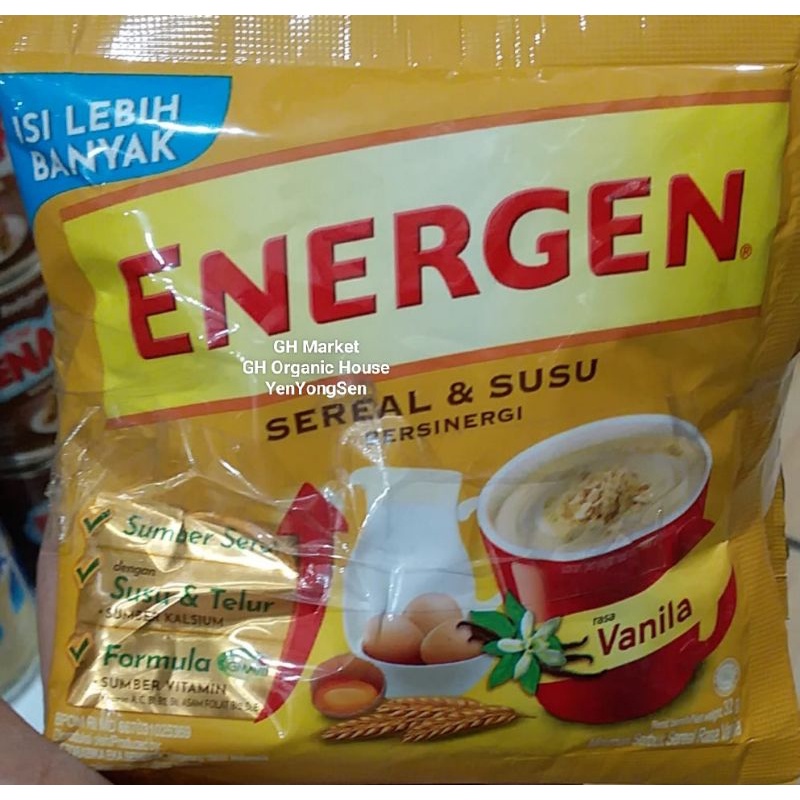 

Energen Sereal & Susu isi 10 Sachet /Rasa Vanila Minuman Enak Bergizi