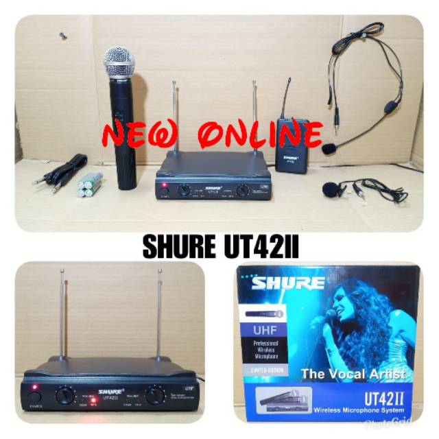 Mic wireless SHURE UT 42 ll pegang jepit headset