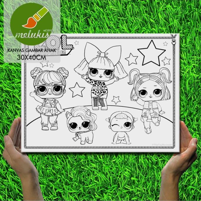 

Kanvas Lukis Anak LOL SURPRISE five little stars Mewarnai 30x40 cm