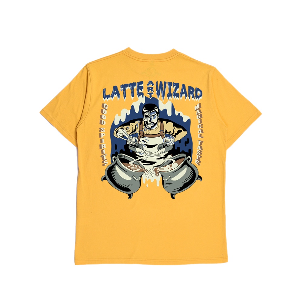 Jackersfield Latte Art Wizard Tee Yellow Kaos T-Shirt Pria 24'S