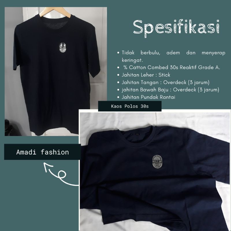 Kaos Polos Bahan Cotton Combed 30s / Warna Navy / Kaos Pria Wanita