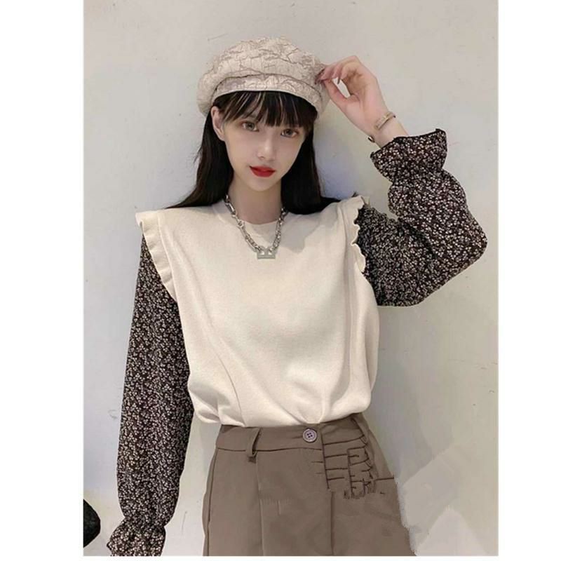 Blouse and Dress Sweater Clover Rajut Import Tangan Katun Motif Clover TM