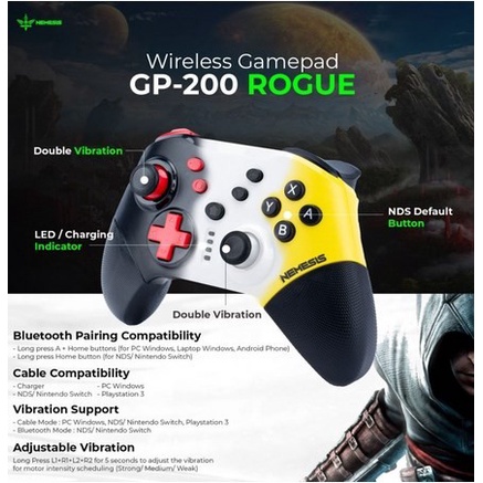 NYK GP-200 Gamepad Joystick ROGUE GP200 GP 200 Wireless Bluetooth