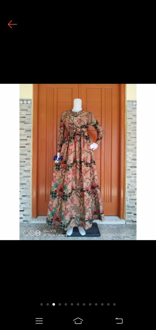 Gamis Batik Sriwedari Busui Frendly Maxi Bumil All Size Ld 104