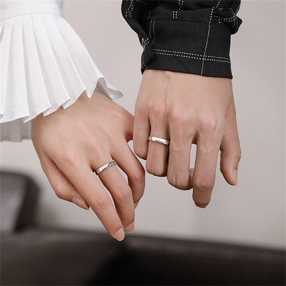 PREVA Couple Rings Anniversary Gift Jewelry Lover Valentine's Day Present Weddings S925 Silver Plated