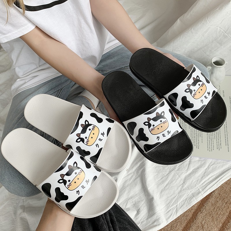 KS - sandal jelly wanita motif sapi terbaru