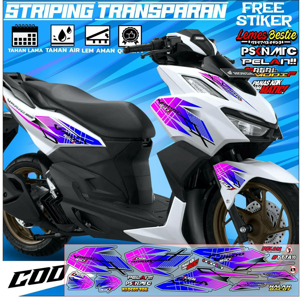 STIKER STRIPING TRANSPARAN VARIO 160 STIKER VARIAN WARNA