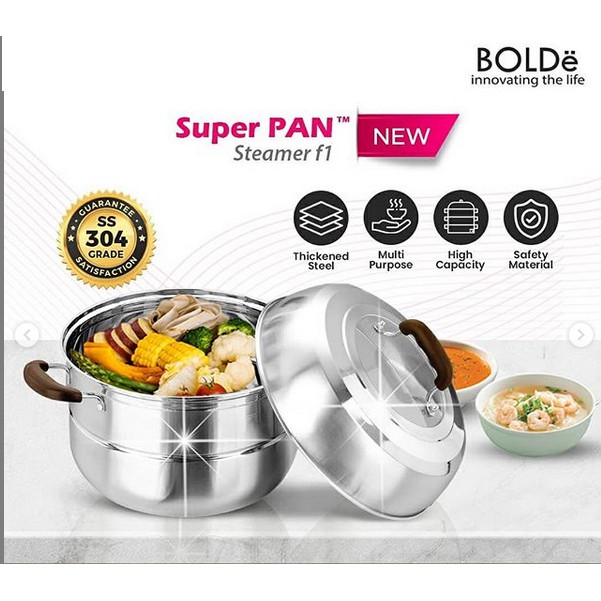 Super PAN SS 304 Stainless Steel STEAMER Original BOLDe