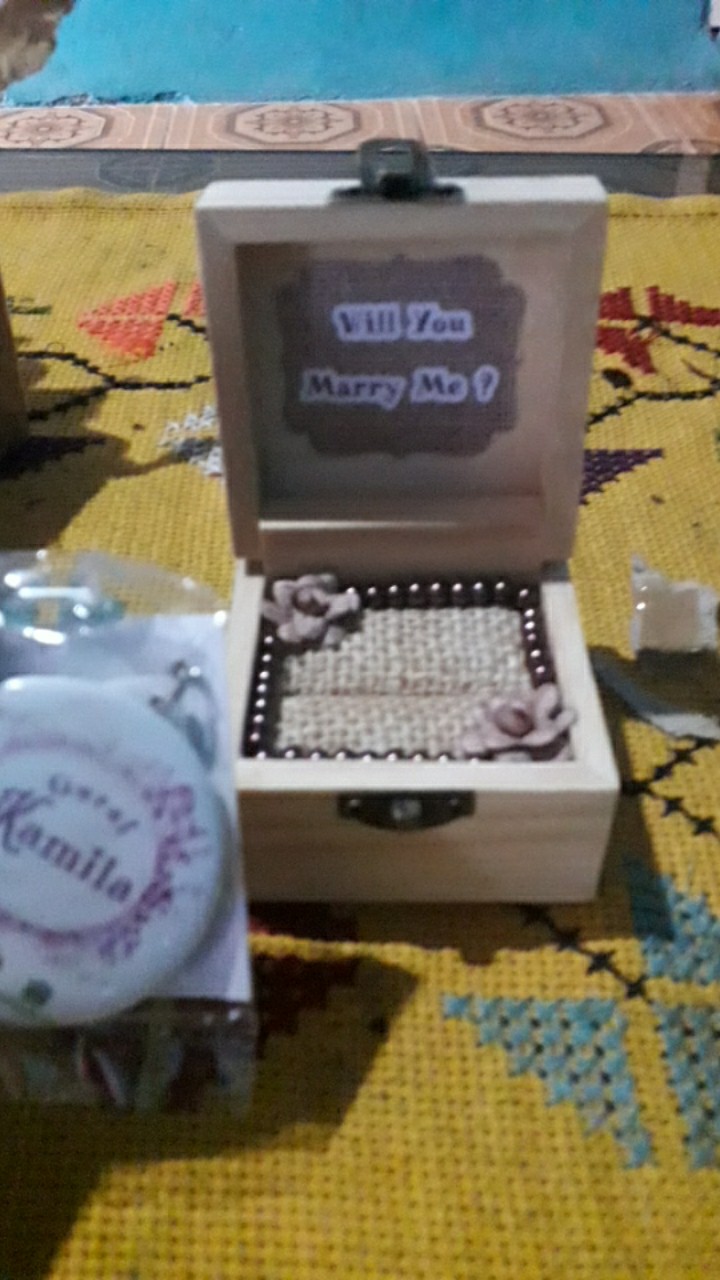 Kotak Cincin Lamaran Love Murah Unik Kayu Rustic Untuk Tunangan Khitbah Pernikahan