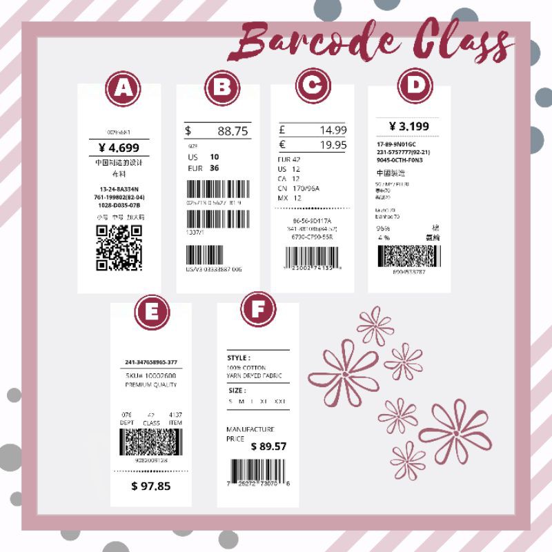 HANG TAG BAJU BARCODE CLASS isi 60 pcs | Hangtag | Label Harga | Label baju | Tag Harga | Price Tag