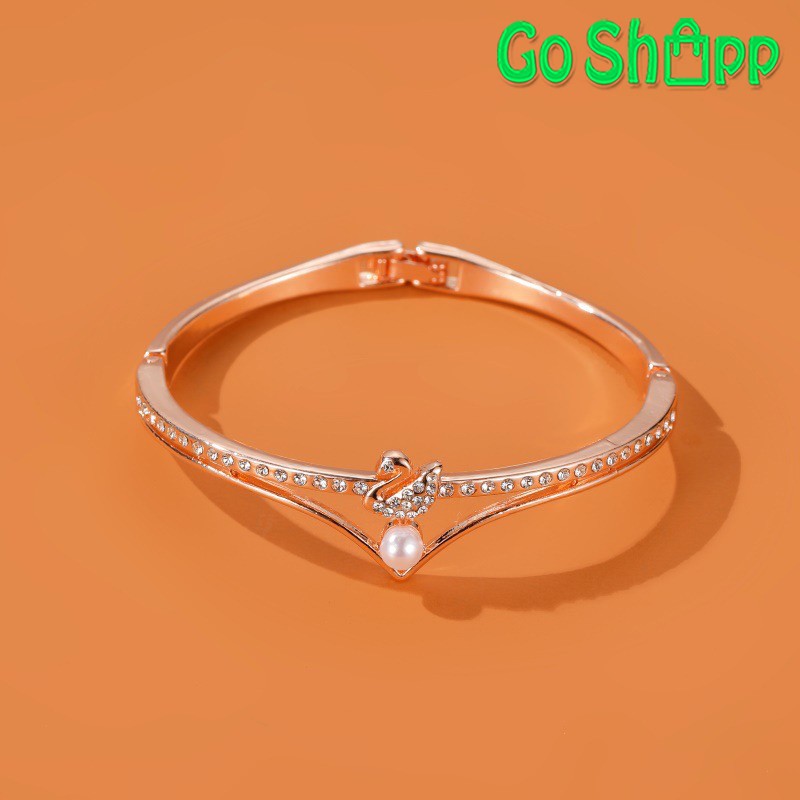 Gelang Wanita Diamond Titanium Premium Rose Gold Anti Karat - Gelang Bangle Fashion Wanita [GL01]