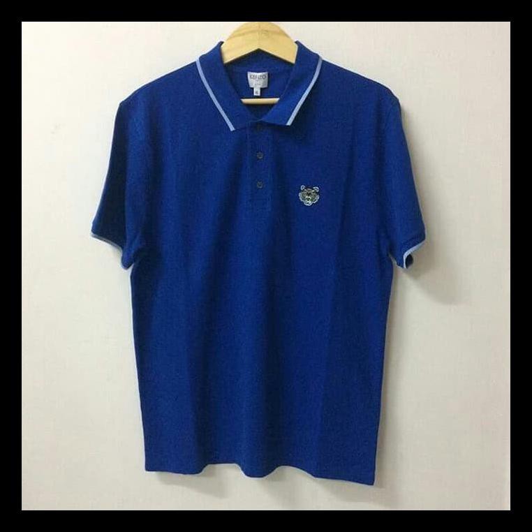 PROMO KENZO TIGER POLO FRENCH BLUE K FIT KAOS POLO COWOK MURAH