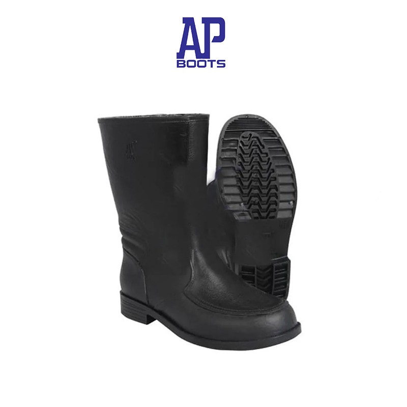 AP Boots BLACK 3 / Boots Hitam Pendek Kulit