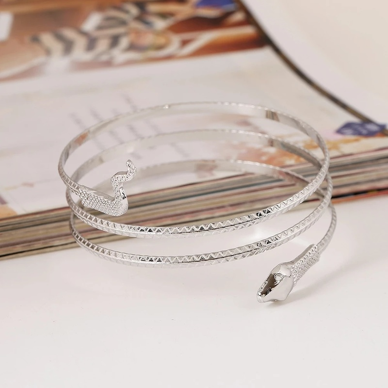 [Women Men Personalized Simple Snake Spiral Bangle Bracelets] [Girls Trendy  Cuff Bangle] [Jewellery Gifts for Girlfriend]