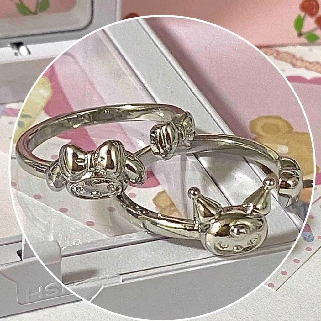 Cincin Lapis Silver Motif Sanrio Kuromi Untuk Wanita