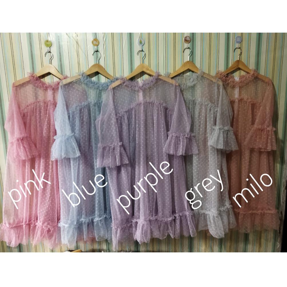 GRATIS ONGKIR TUNIK ELMIRA PREMIUM KOREAN STYLE / TANPA FURING / TILE POLKADOT (ART. X9021)