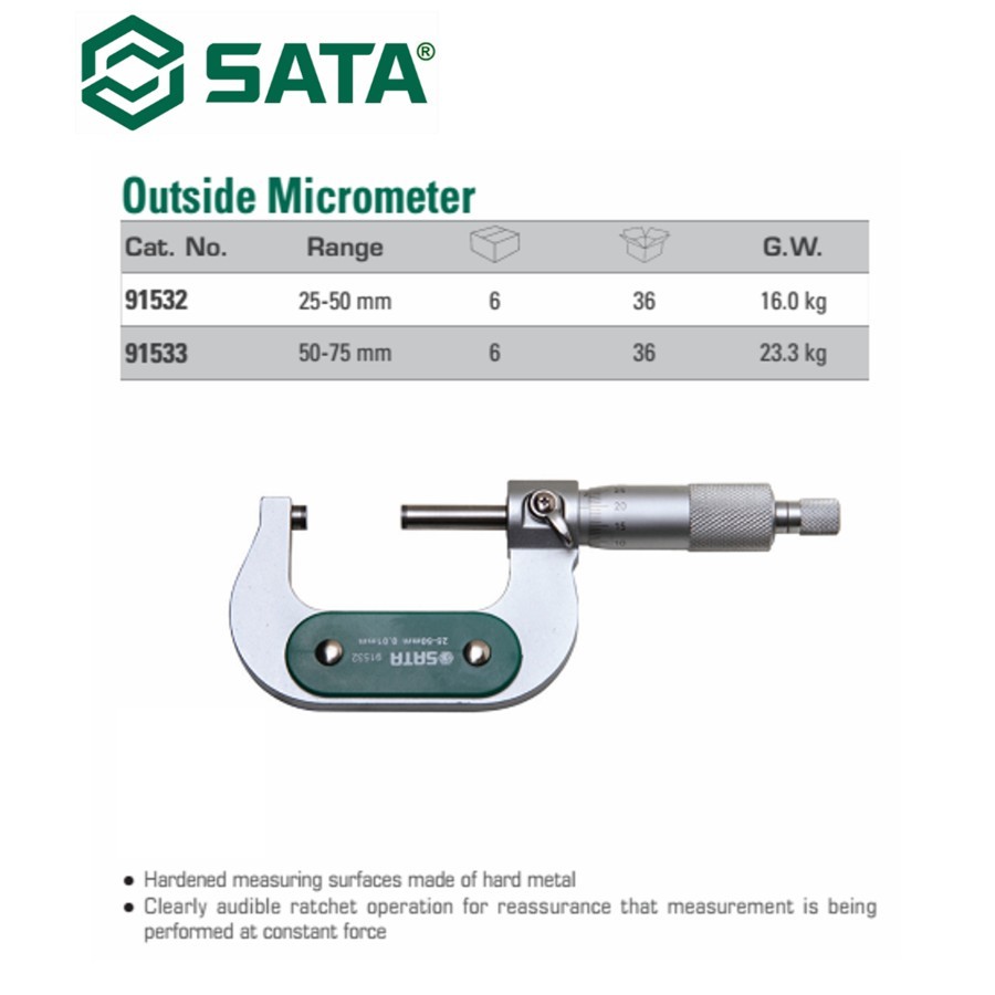 JANGKA SORONG 91532 OUTSIDE MIRCOMETER 25-50mm SATA