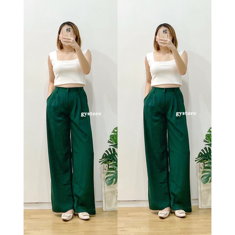 Gystore • Celana Kulot Casual Bian Long Pants | Korean Style Pants