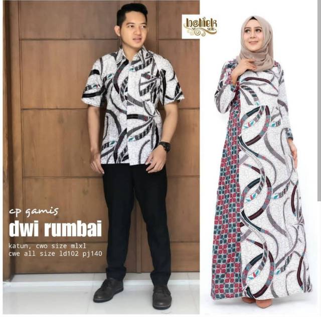 Gamis dwi genes - gamis dwi rumbai || gamis batik kombinasi