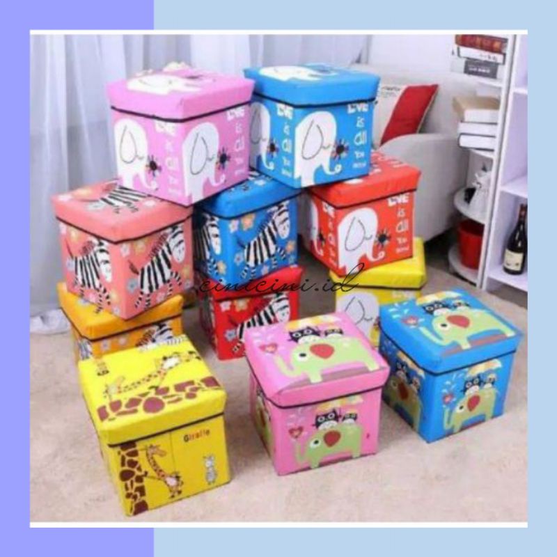 [ Cinicini ] Animal storage box / Kotak Penyimpanan Mainan / Kursi Organizer / Kotak Serbaguna