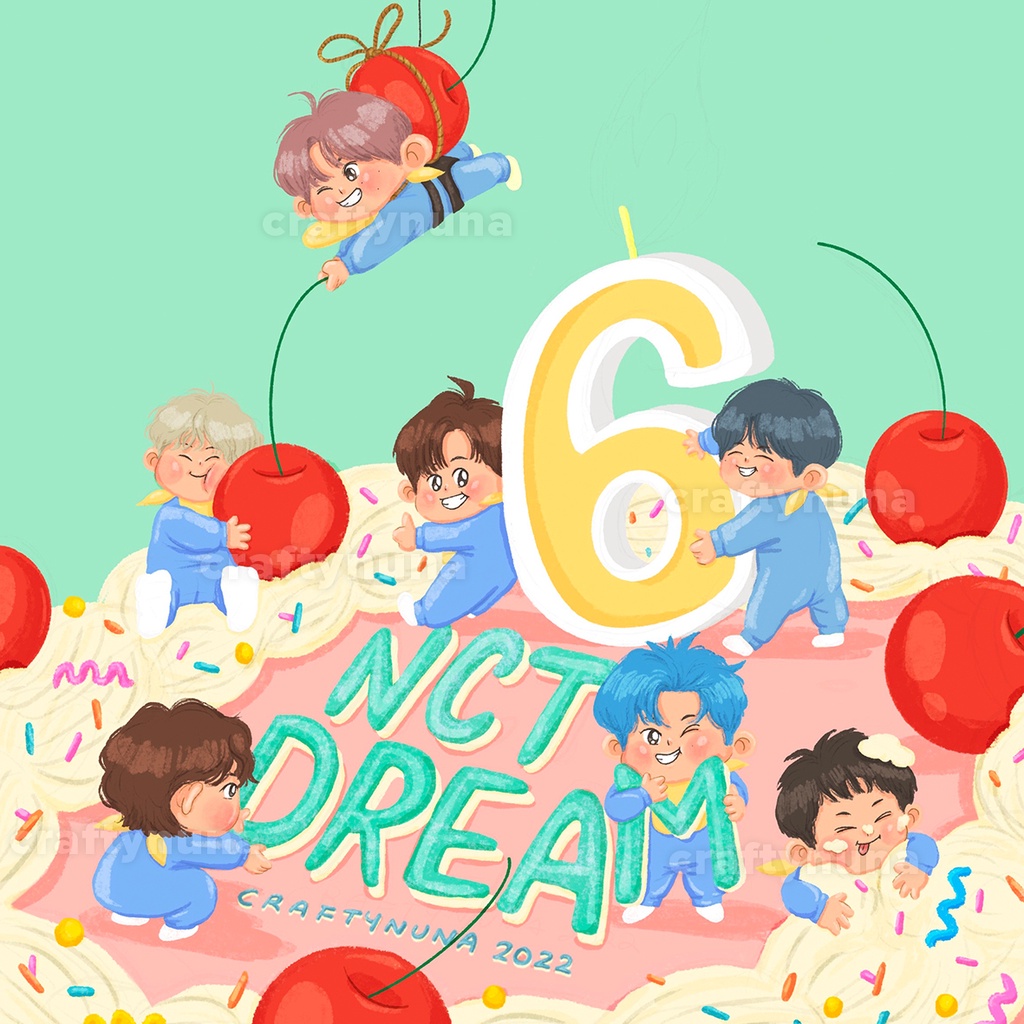 6 YEARS WITH NCT DREAM - Fanart Print by Crafty Nuna fan art kpop 127 lucu poster wall decor 6th anniversary