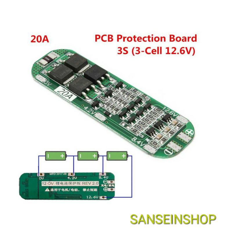 DIY Papan Modul Pcb Bms Pelindung Charger Baterai Li-ion Lithium 3s 20a 12V 18650