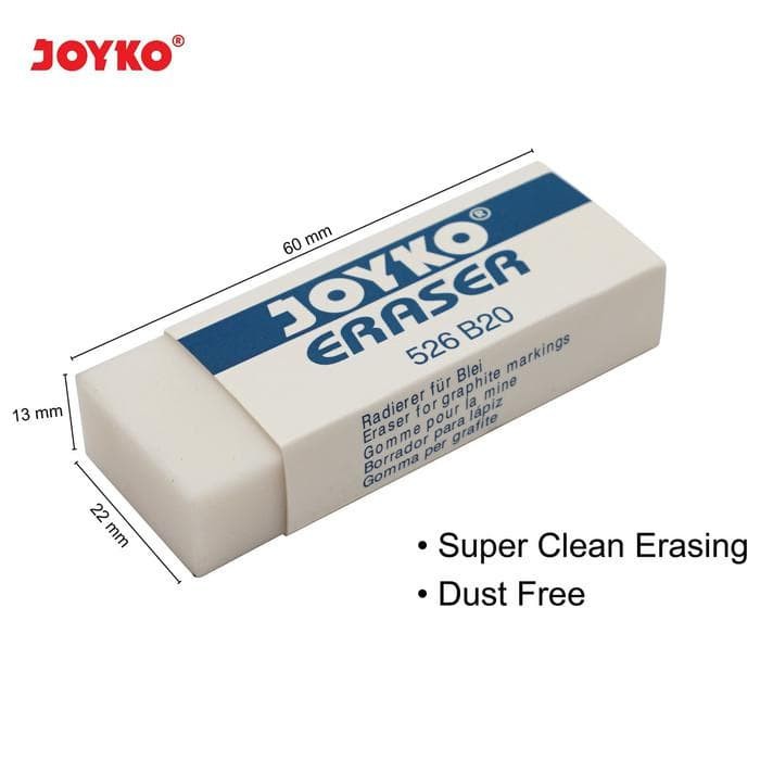 

Penghapus Joyko 526-B20 Warna Putih / Eraser / Penghapus Pensil Besar