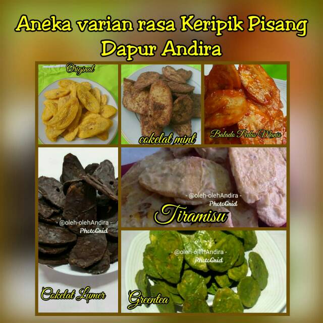

Aneka varian keripik pisang Andira