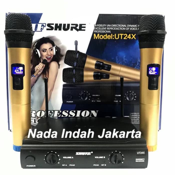 Microphone Wireless SHURE UT24X Mic Tanpa Kabel UT24