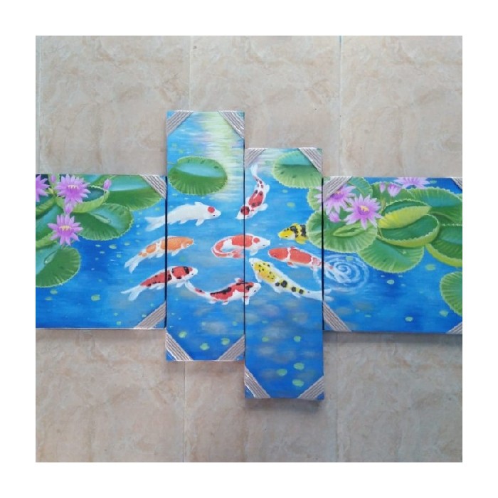Unik Lukisan Besar Koi Custom Berkualitas