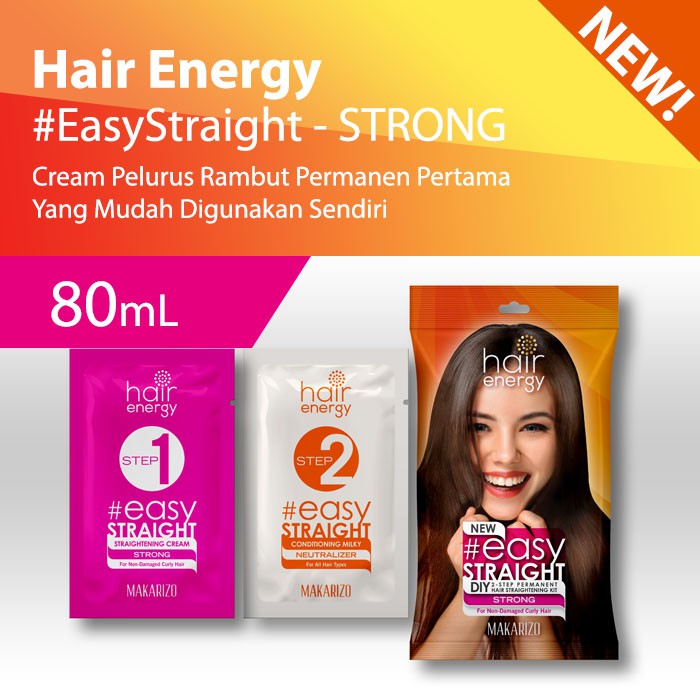 Makarizo Hair Energy Easy Straight - STRONG 80 mL Pelurus Rambut / Makarizo Easy Straight